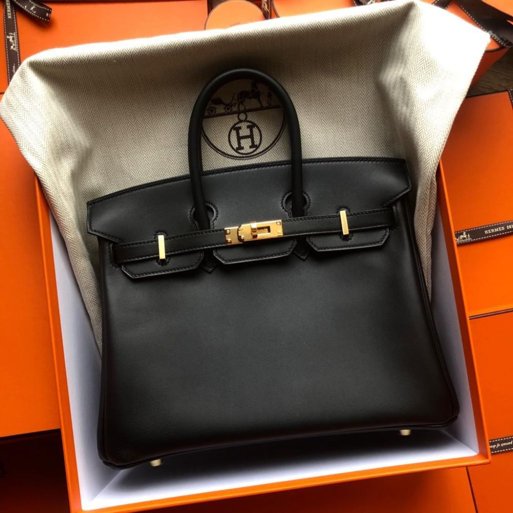 Hermès Birkin 25 Noir (Black) Veau Jonathan Gold Hardware GHW — The ...