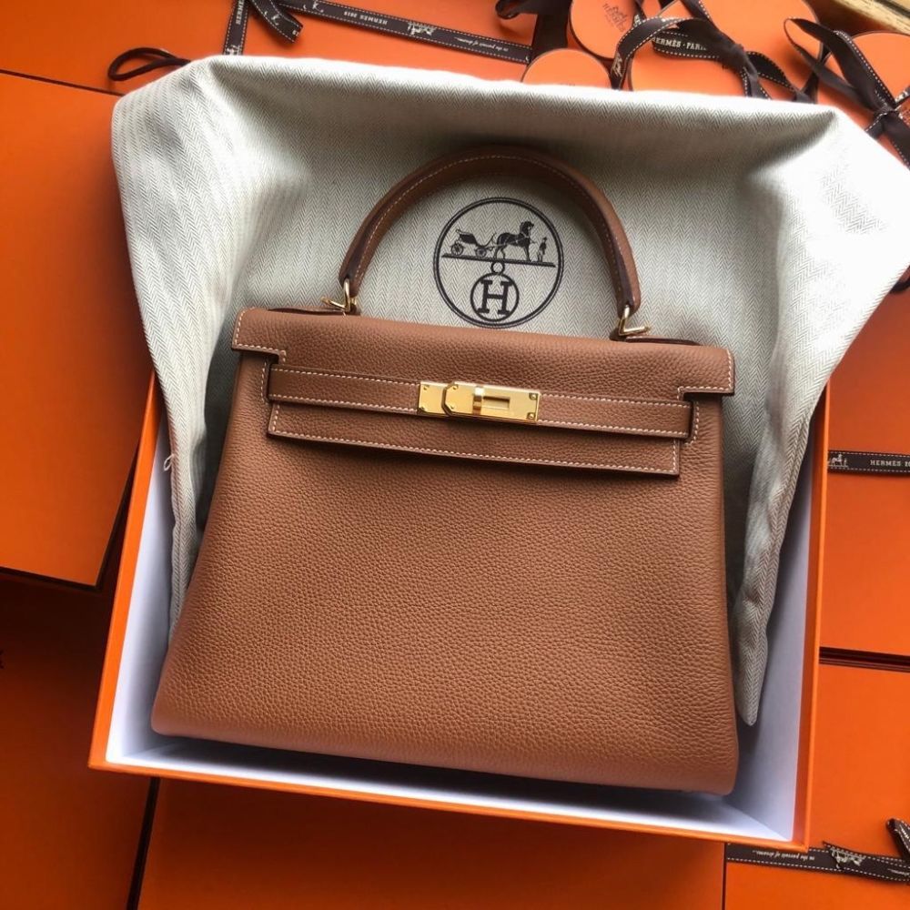 Hermès Kelly HSS 25 Gold/Trench Sellier Epsom Brushed Gold Hardware BG —  The French Hunter