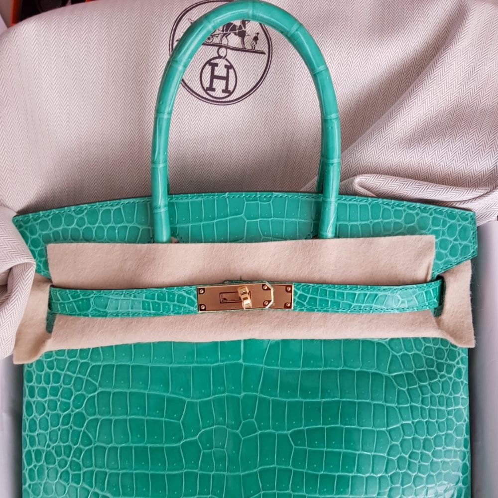 Hermès Birkin 30 Vert Jade Crocodile 