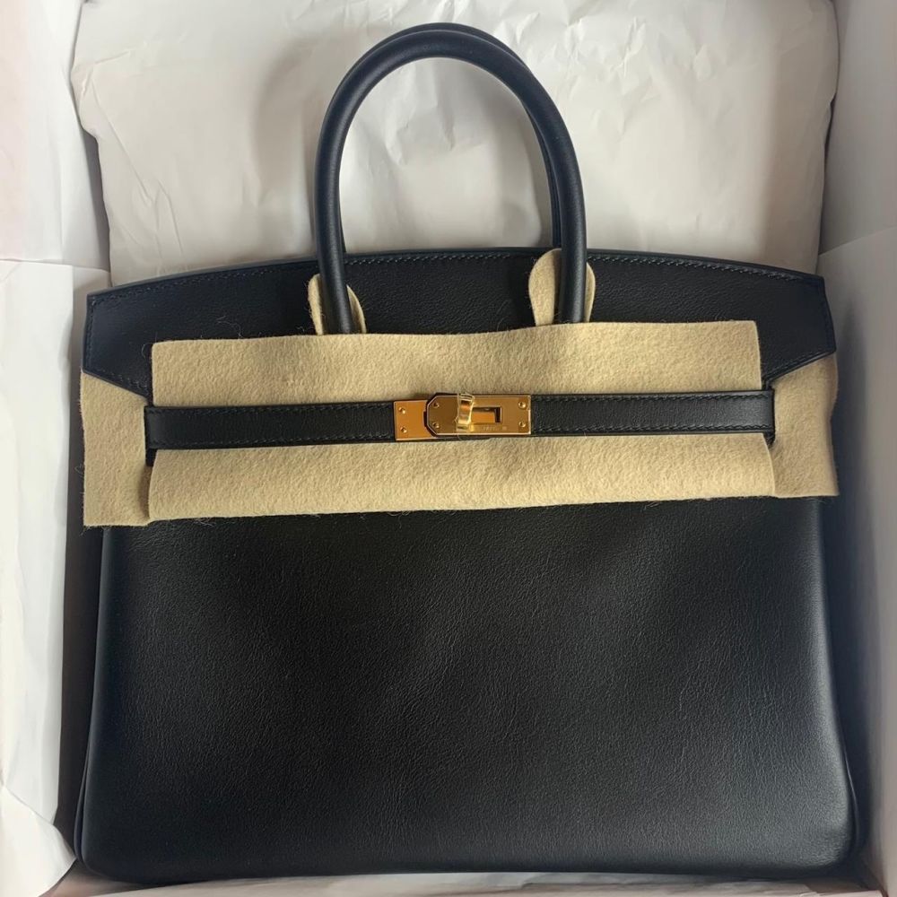 birkin 25 black gold hardware