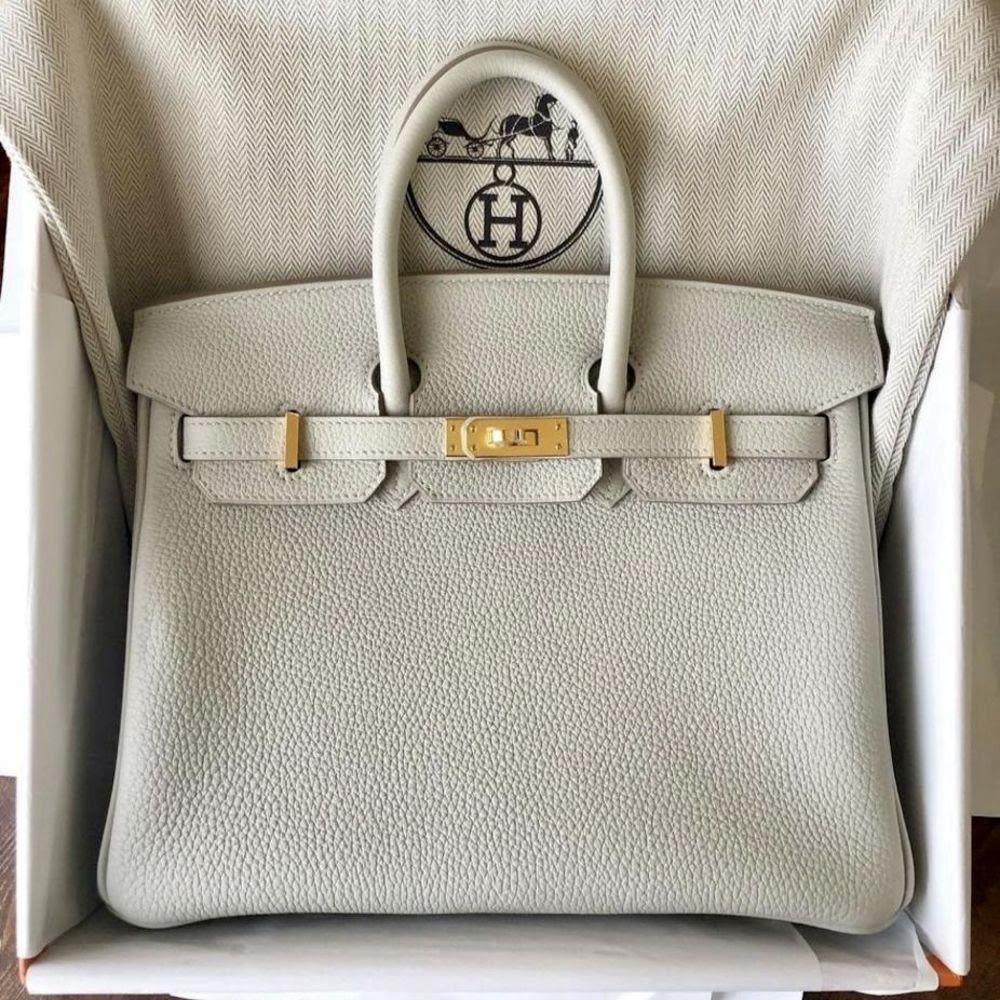 Hermes Birkin 30cm Gris Perle Togo Bag Gold Hardware Pearl Gray