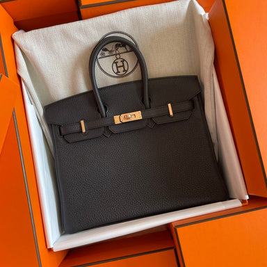 Hermès Birkin 25 Noir (Black) Togo Palladium Hardware PHW — The