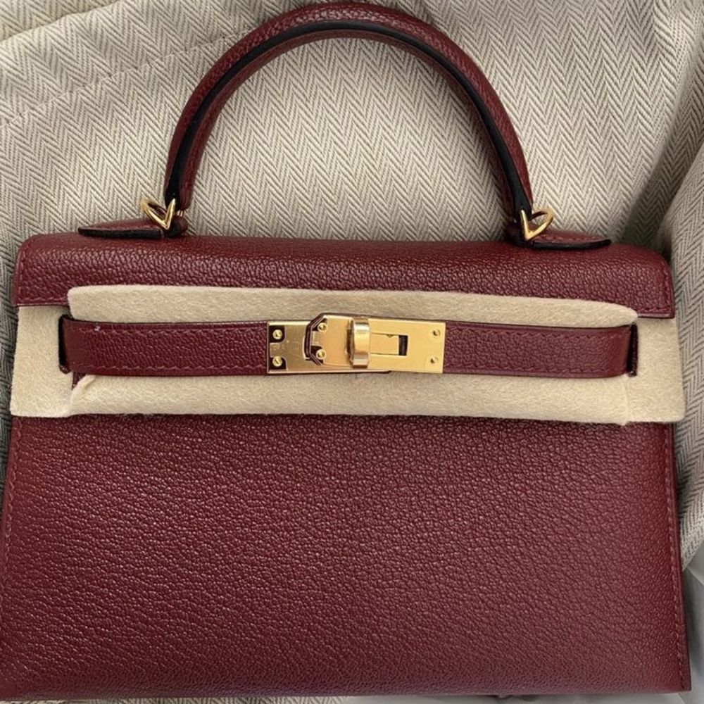 Hermès Kelly 20 Rouge H Sellier Chevre Chandra Gold Hardware GHW — The ...