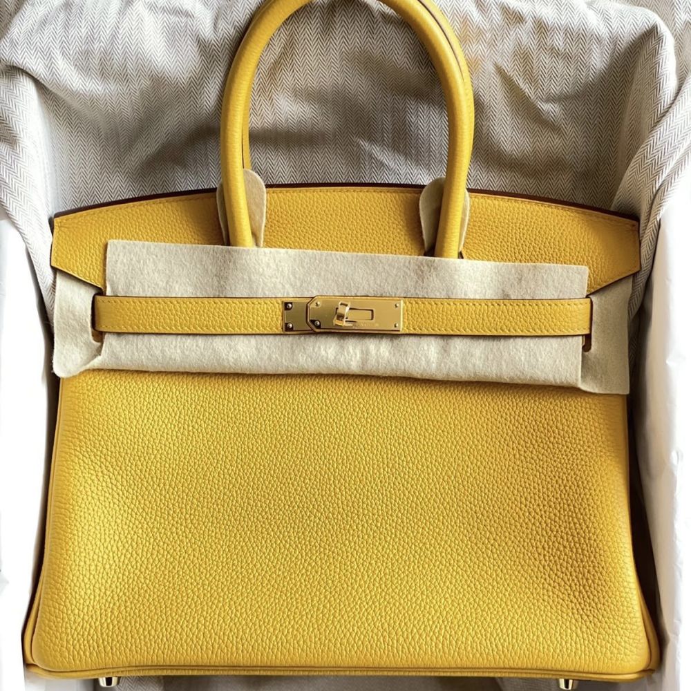 HB52002 Hermes Premium Collection 35cm Birkin Togo Leather-Yellow