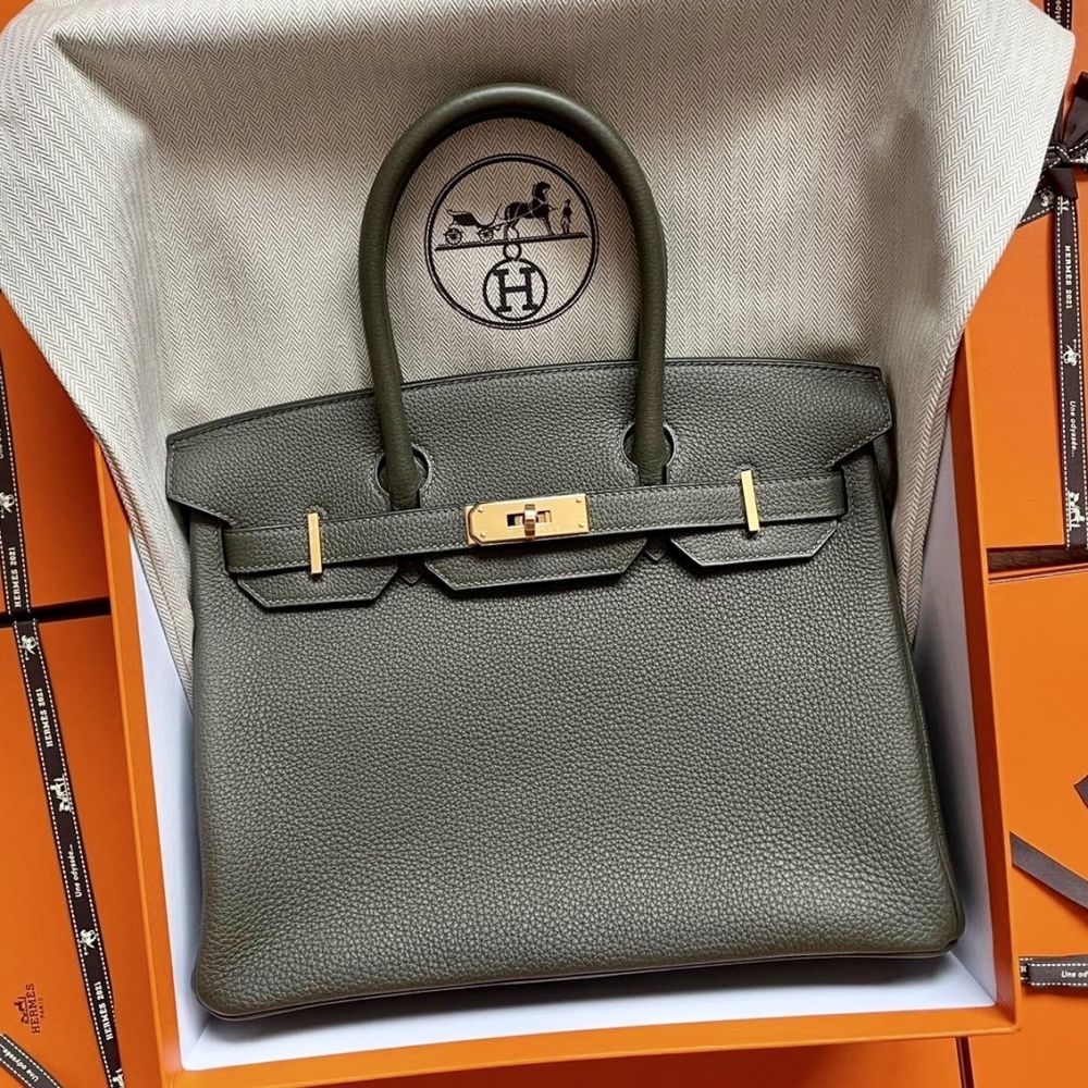 Hermes Birkin 30 Epsom Vert De Gris - Y Stamp - THE PURSE AFFAIR