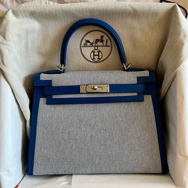 Hermès Birkin 25 Bleu Electrique Tadelakt Palladium Hardware PHW