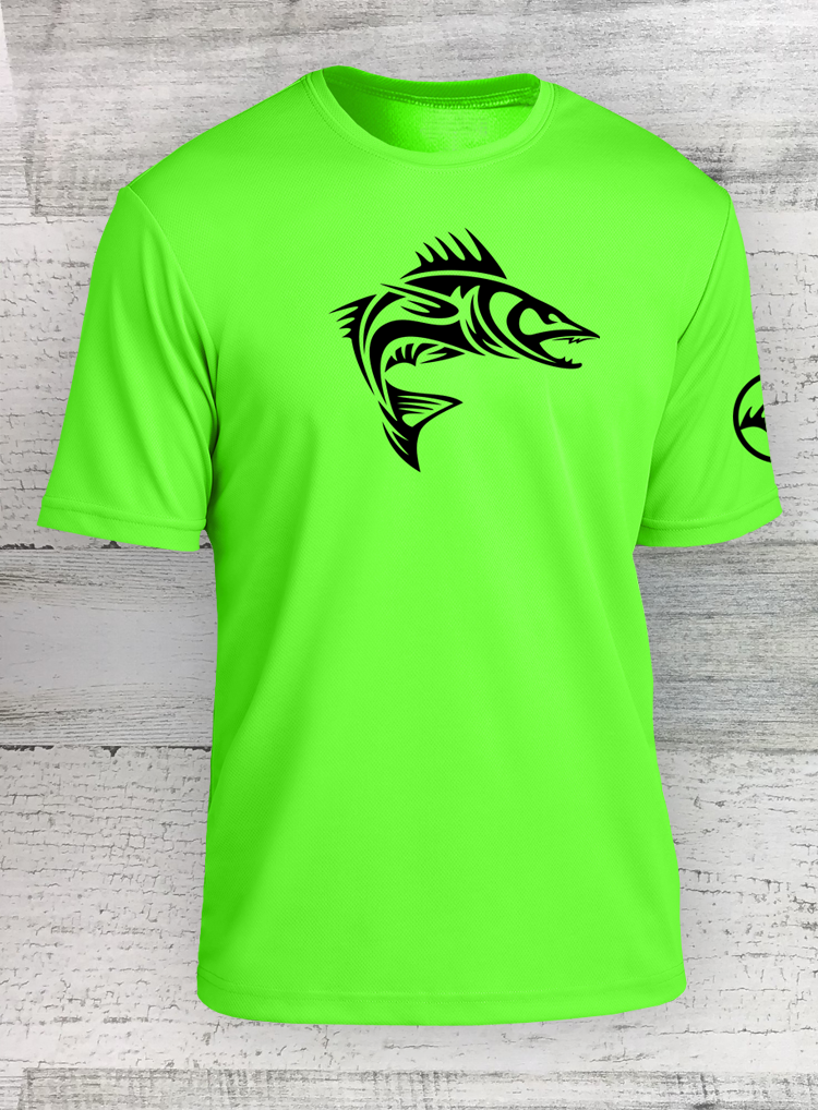 2020 Summer beach Short sleeve Shirts Green Bass Fishing 3D