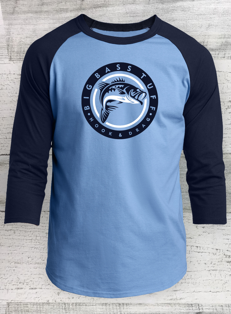 3/4 sleeve Colorblock Raglan Jersey - Fishing Shirt - Crappie Tuff