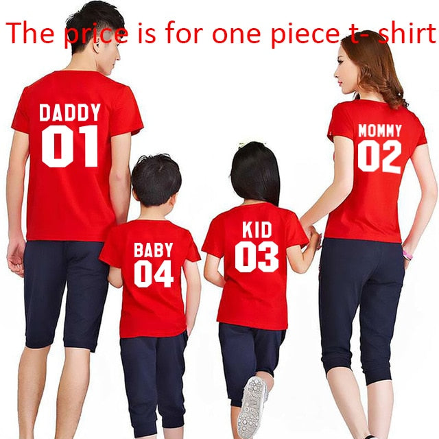 Family Matching Clothes Family Look Cotton T-shirt DADDY MOMMY KID BAB –  HimalayanSpices