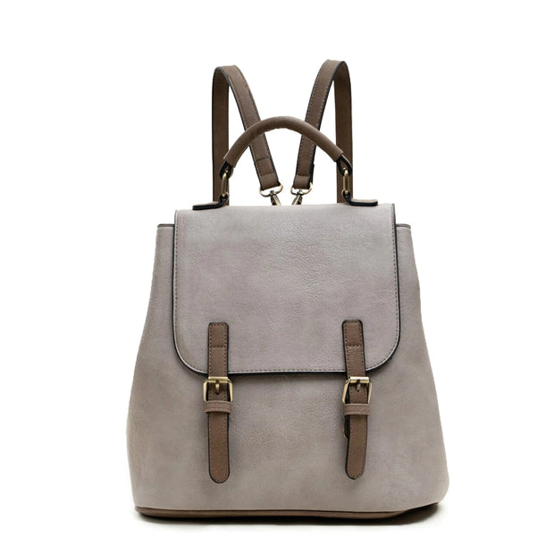 Grey Buckle Backpack