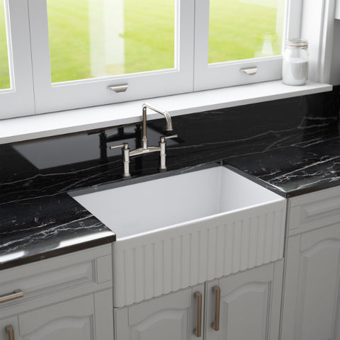 White Fireclay Farmhouse Sink by Crestwood
