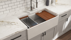 Farmhouse workstation Sink with strainer  