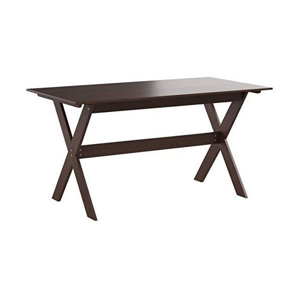 zinus william trestle large wood dining table espresso