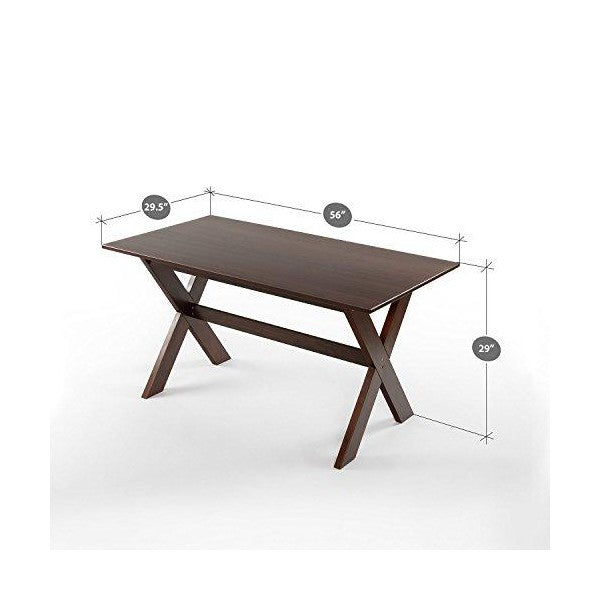 zinus william trestle large wood dining table espresso