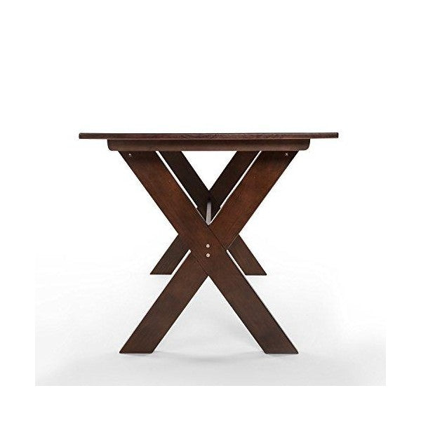 zinus william trestle large wood dining table espresso