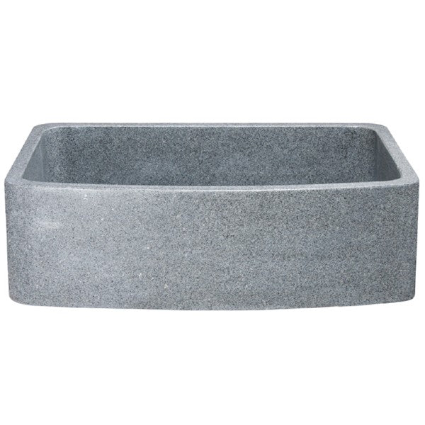 Allstone KFCF332210SB 33" Mercury Granite Curved Single Bowl Stone Farmhouse Sink