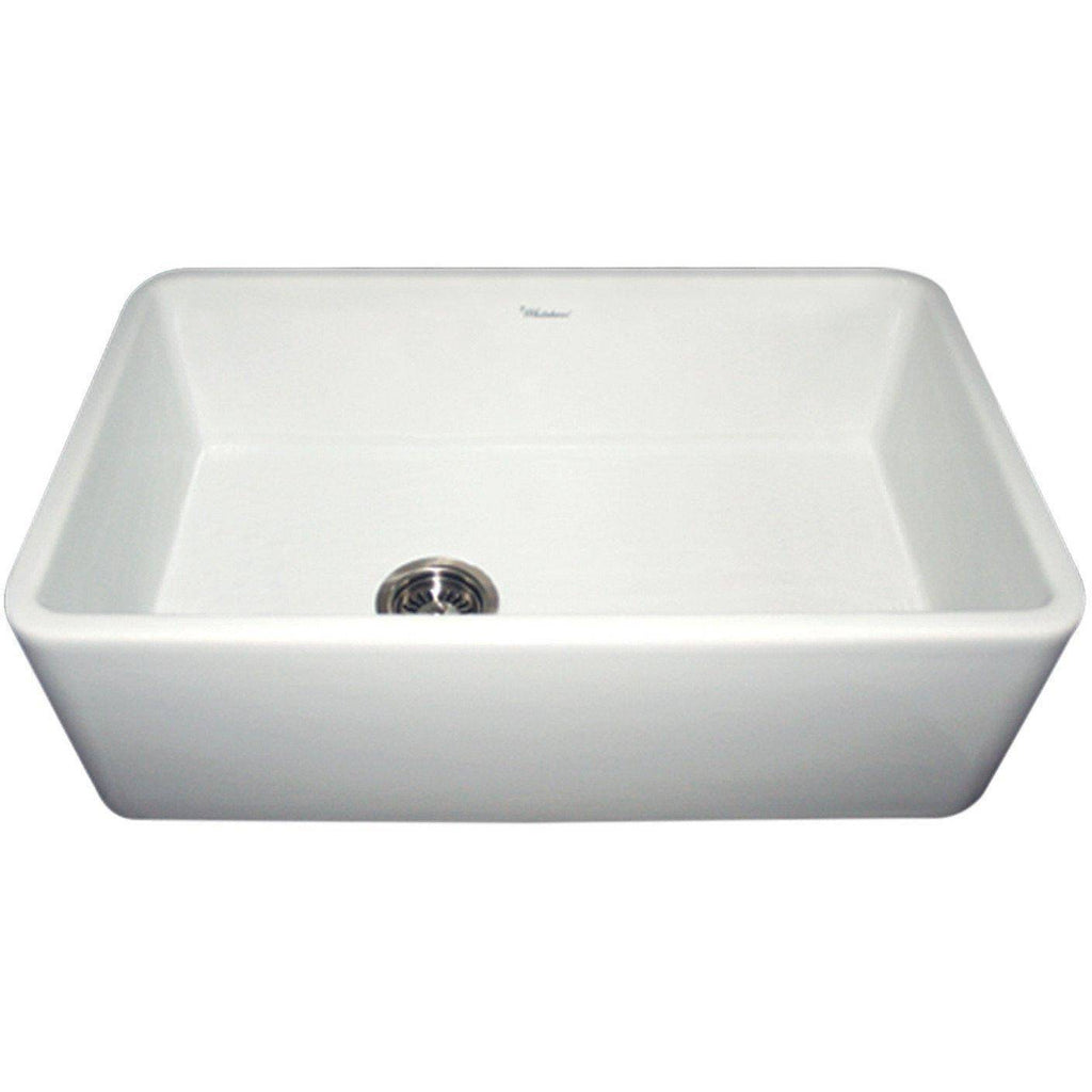 Whitehaus Wh3018 Duet 30 White Single Bowl Fireclay Reversible Farmhouse Sink