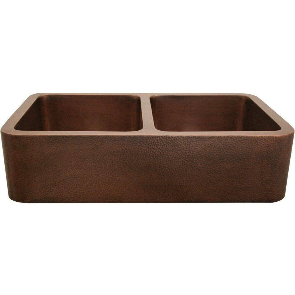 Whitehaus Wh3621cofcd 36 Copper Double Bowl Farmhouse Sink