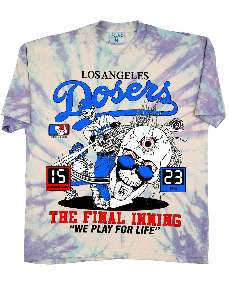 Online Ceramics Dosers \'The Final Inning\' - Tee (Hand dyed at our studio in