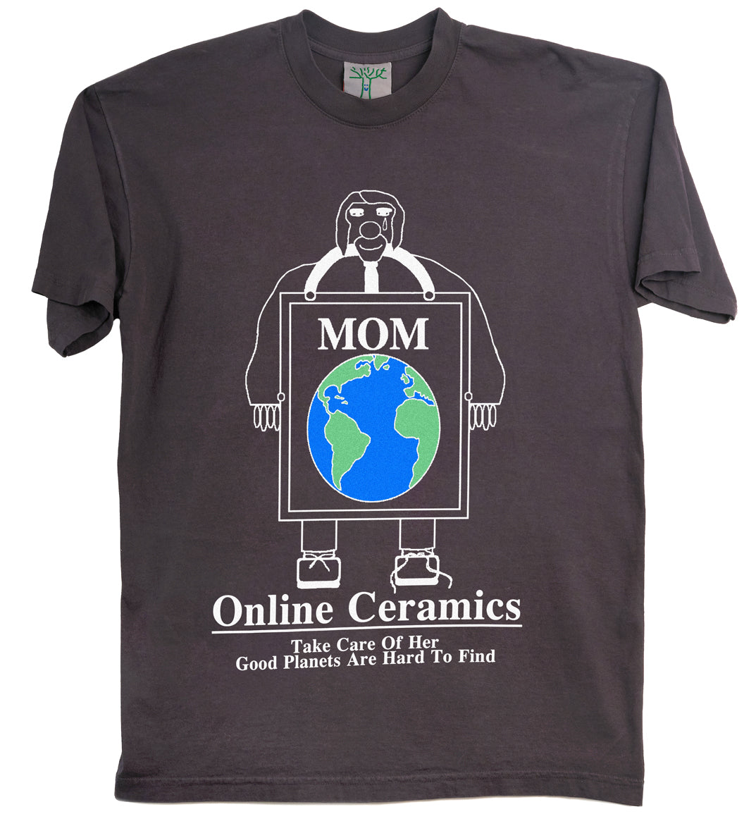 Online Ceramics Earth Mom - Off Black Tee