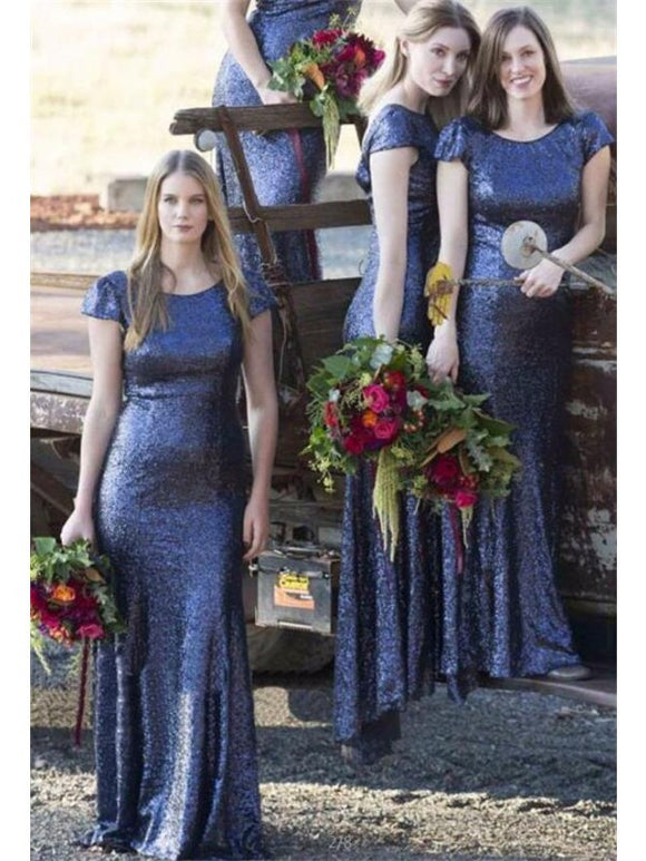 navy sequin bridesmaid dress