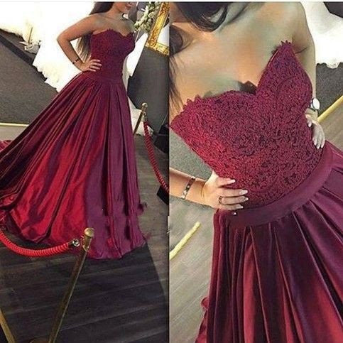 dark red long prom dresses