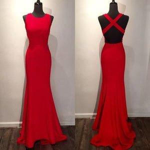 red backless cocktail dress