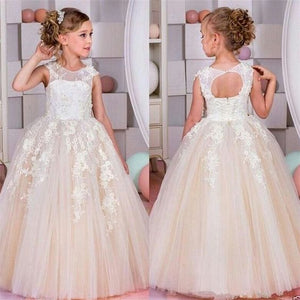 girls lace bridesmaid dress