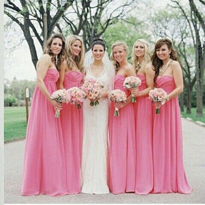 bright pink bridesmaid dresses