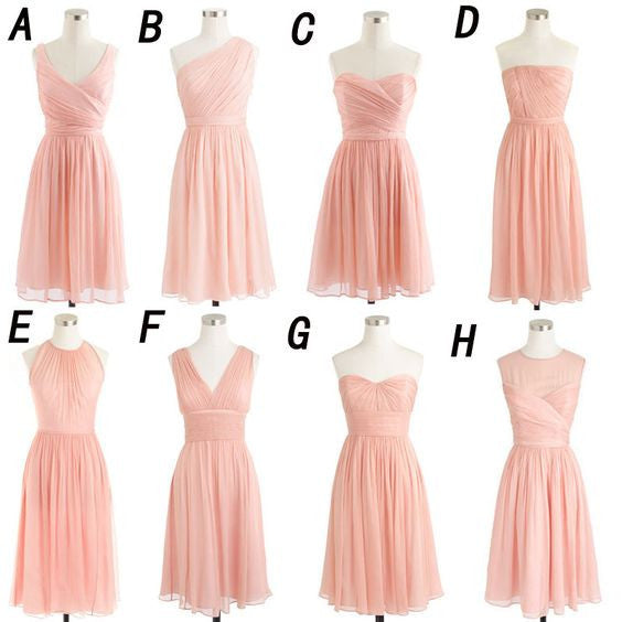 pink short bridesmaid dresses