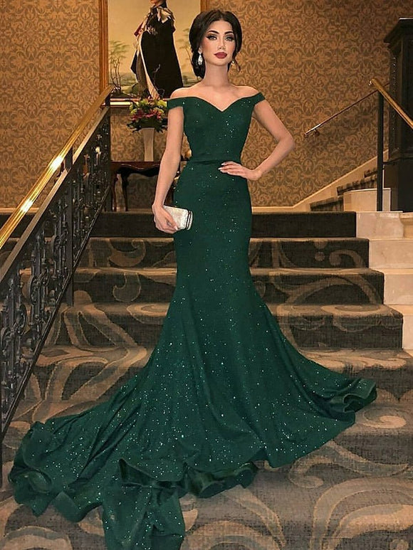Green Elegant Gown Online, 60% OFF ...