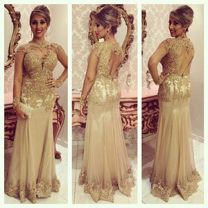 long dress gold color