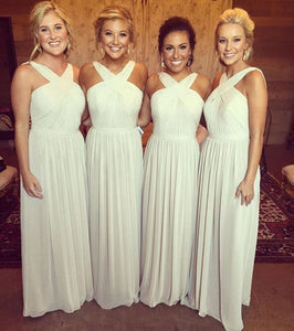 light gray bridesmaid dresses long