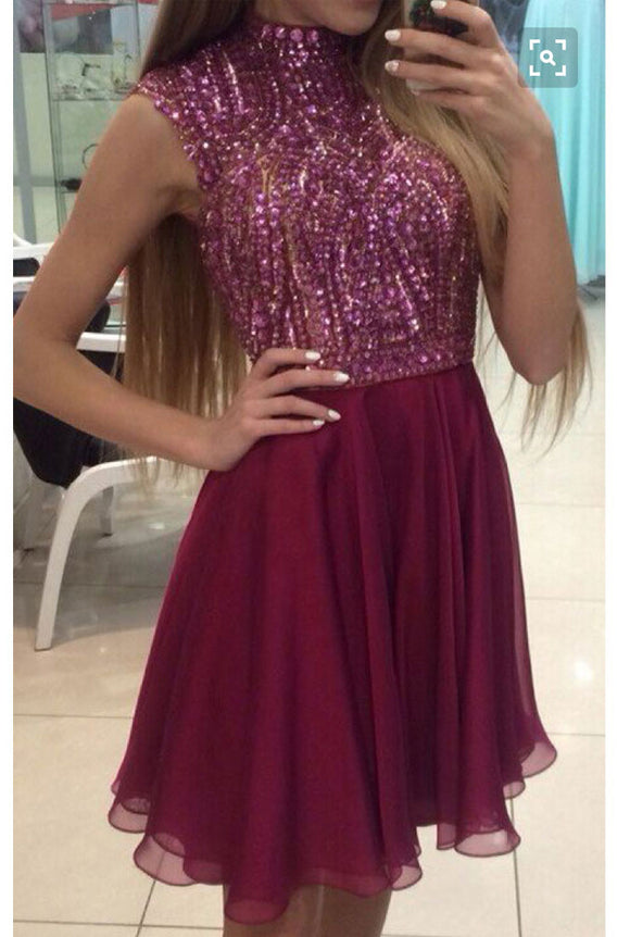 maroon short formal dresses