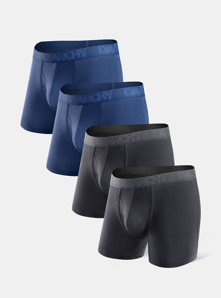 David Archy 4 Packs Trunks Bamboo Rayon Long Leg In Underwear Shorts ...