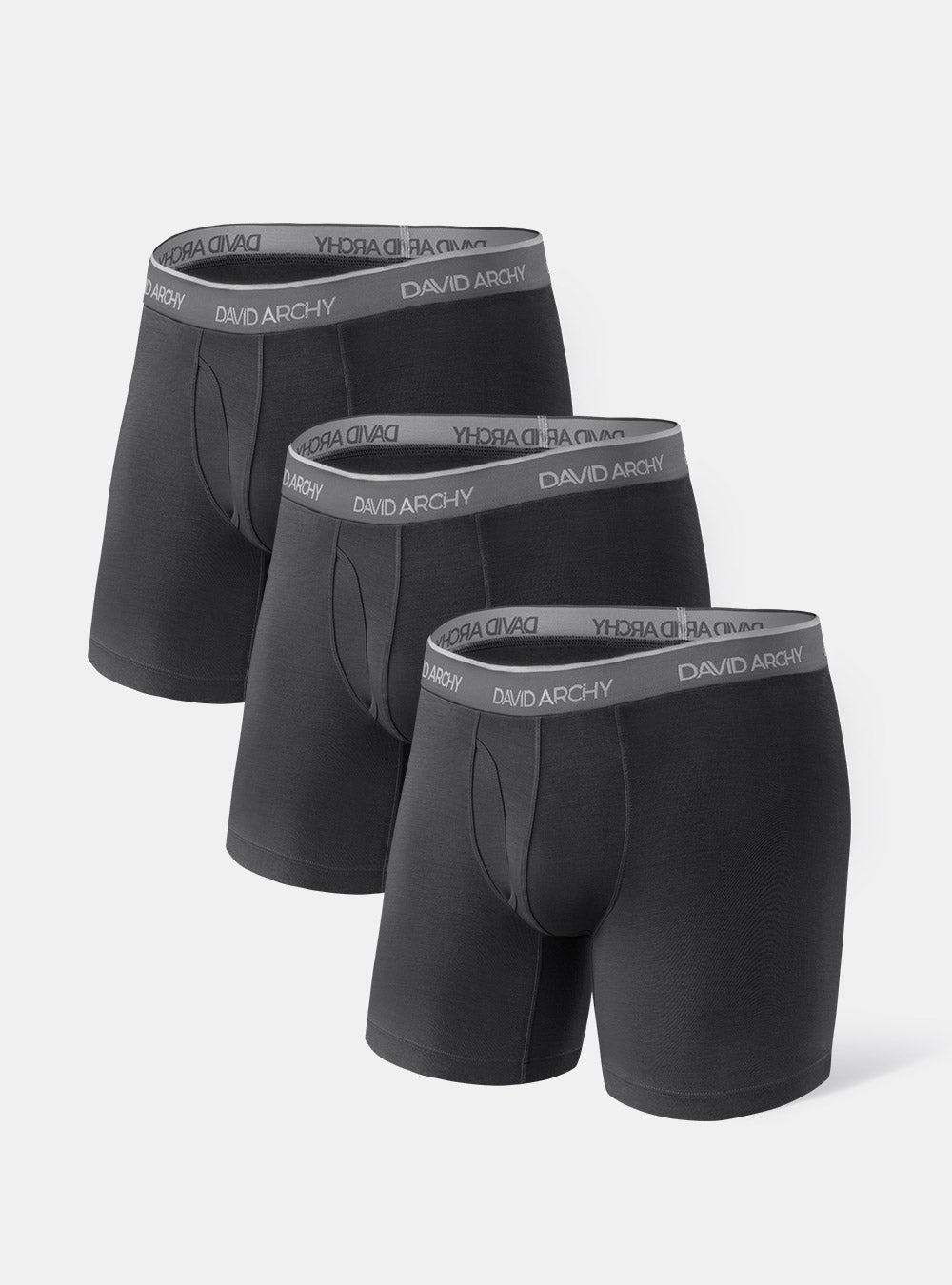 David Archy Men 3pcs Letter Tape Waist Boxer Brief