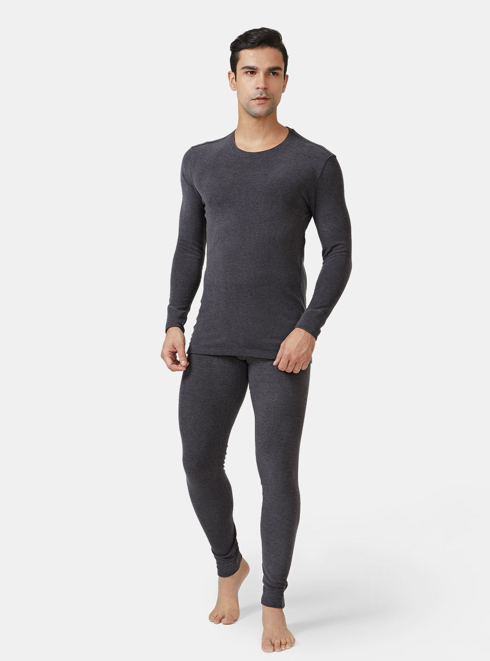 DAVID ARCHY Soft Cotton Thermal Set Rib Stretchy Base Layer Warm Top &  Bottoms Long John with Fly – David Archy