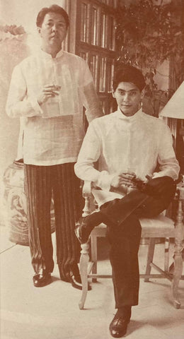 Chito Antonio (left) with Roger Pronstroller (right) both wearing barongs designed by Antonio