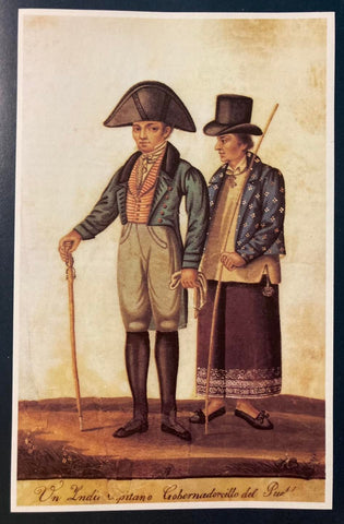 Damian Domingo - Un Indio Capitano, Gobernadorcillo del Pueblo - Native Military Captain on left and Gobernadorcillo in barong with jacket on right