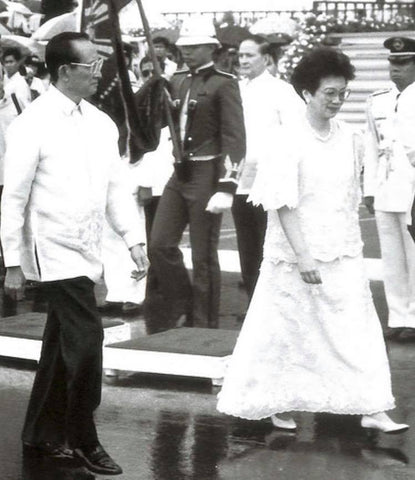 Ramos walks with out-going President Corazon Aquino at Ramos’ 1992 inauguration