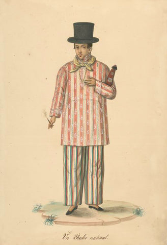 Un Yndio Natural by Justiniano Asunción - Native Filipino man in striped Barong Tagalog