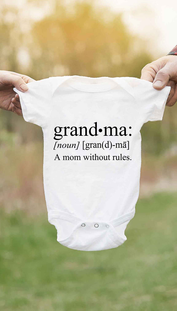 Grandma A Mom Without Rules Funny Baby Infant Onesie 