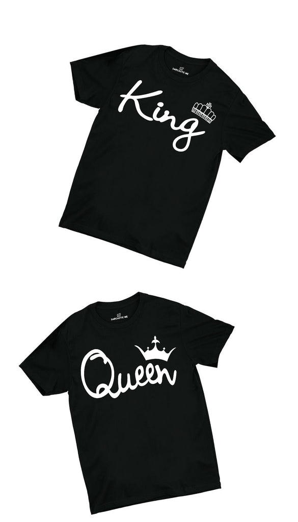 King & Queen Couples Unisex T-shirt Set – Sarcastic ME
