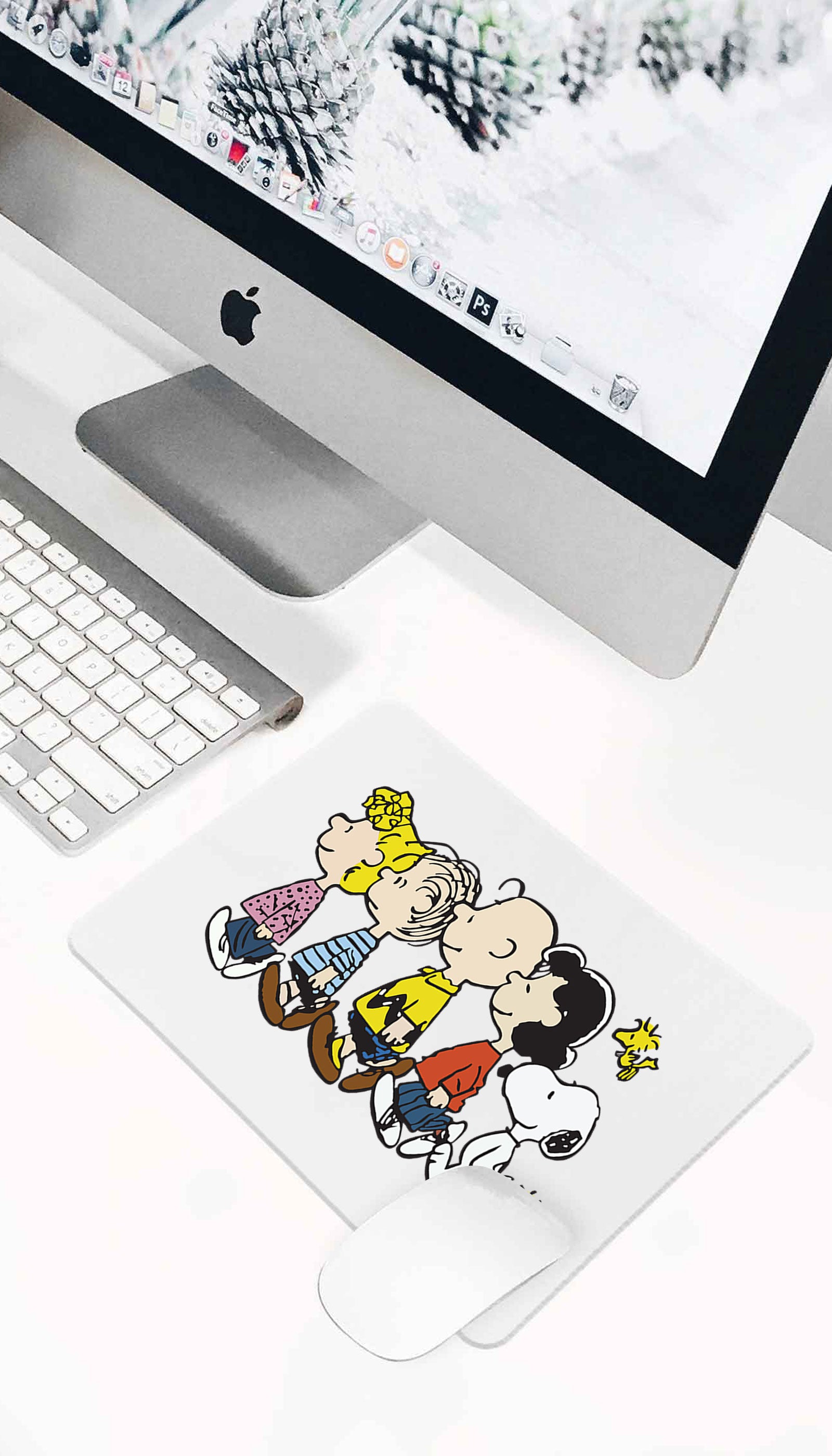 Snoopy And The Peanuts Walking White Mouse Pad Sarcastic Me