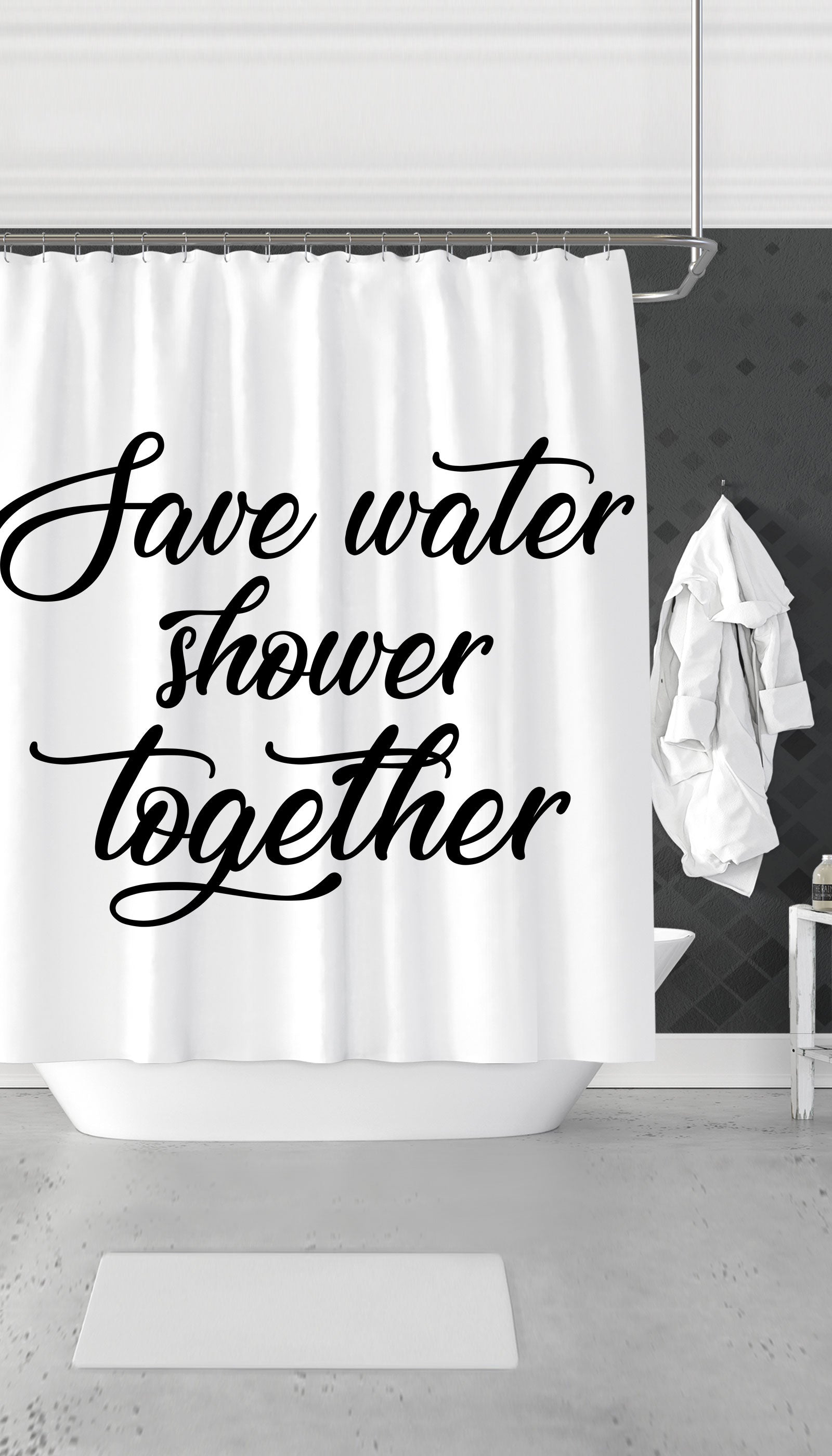 Save Water Shower Together Funny Shower Curtain T Sarcastic Me