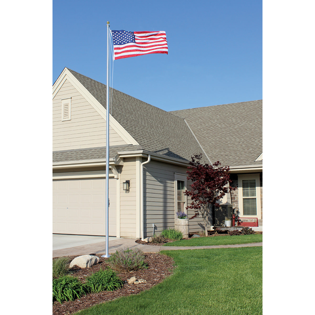 Homestead Aluminum Flagpole Set (Various Sizes 1025 ft) with Sleeve