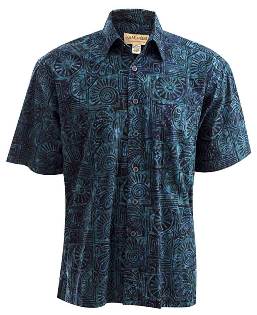 Indo Sapphire (1298) Johari West Men's Hawaiian Button Down Shirt