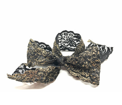 Bandtz Luxe Lace Bow Headband Black