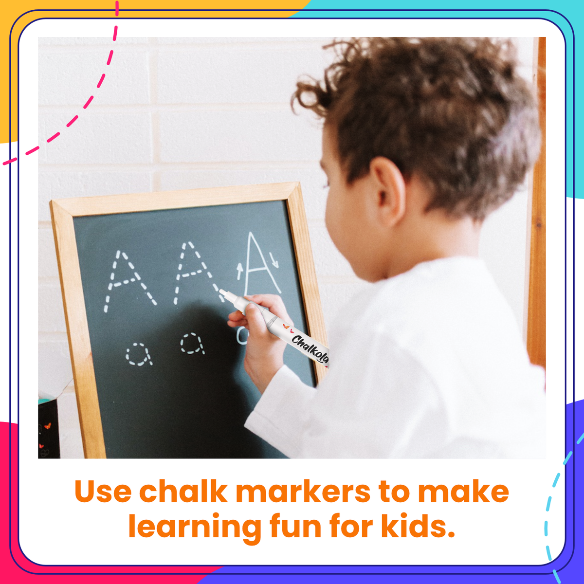 White Chalk Markers | Variety Pack of 6 | Fine and Bold Tip