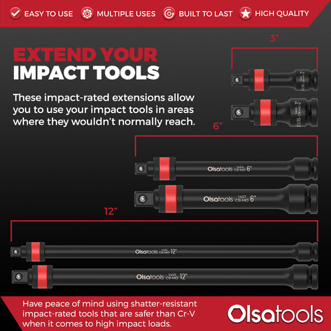 Impact Socket Extensions From Olsa Tools